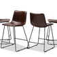Baxton Studio Carvell Rustic and Industrial Dark Brown Faux Leather Upholstered Counter Stool Set of 4 | Modishstore | Counter Stools-3