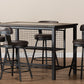 baxton studio arcene rustic and industrial antique grey fabric upholstered 5 piece pub set | Modish Furniture Store-5