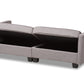 baxton studio felicity modern and contemporary light gray fabric upholstered sleeper sofa | Modish Furniture Store-3