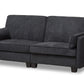 baxton studio felicity modern and contemporary dark gray fabric upholstered sleeper sofa | Modish Furniture Store-2