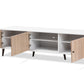 baxton studio bastien mid century modern white and light oak 6 shelf tv stand | Modish Furniture Store-3