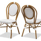 Baxton Studio Gauthier Classic French Indoor and Outdoor Grey and White Bamboo Style Stackable Bistro Dining Chair Set of 2 | Modishstore | Dining Chairs - 4