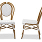 Baxton Studio Gauthier Classic French Indoor and Outdoor Grey and White Bamboo Style Stackable Bistro Dining Chair Set of 2 | Modishstore | Dining Chairs - 2