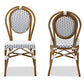 Baxton Studio Gauthier Classic French Indoor and Outdoor Navy and White Bamboo Style Bistro Stackable Dining Chair Set of 2 | Dining Chairs | Modishstore - 5