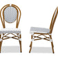Baxton Studio Gauthier Classic French Indoor and Outdoor Navy and White Bamboo Style Bistro Stackable Dining Chair Set of 2 | Dining Chairs | Modishstore - 4