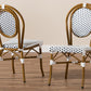 Baxton Studio Gauthier Classic French Indoor and Outdoor Navy and White Bamboo Style Bistro Stackable Dining Chair Set of 2 | Dining Chairs | Modishstore - 2