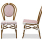 Baxton Studio Gauthier Classic French Indoor and Outdoor Red and White Bamboo Style Stackable Bistro Dining Chair Set of 2 | Modishstore | Dining Chairs - 2