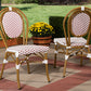 Baxton Studio Gauthier Classic French Indoor and Outdoor Red and White Bamboo Style Stackable Bistro Dining Chair Set of 2 | Modishstore | Dining Chairs