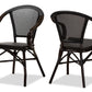 Baxton Studio Artus Classic French Indoor and Outdoor Black Bamboo Style Stackable Bistro Dining Chair Set of 2 | Modishstore | Dining Chairs - 4