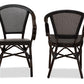 Baxton Studio Artus Classic French Indoor and Outdoor Black Bamboo Style Stackable Bistro Dining Chair Set of 2 | Modishstore | Dining Chairs - 3