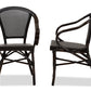 Baxton Studio Artus Classic French Indoor and Outdoor Black Bamboo Style Stackable Bistro Dining Chair Set of 2 | Modishstore | Dining Chairs - 2