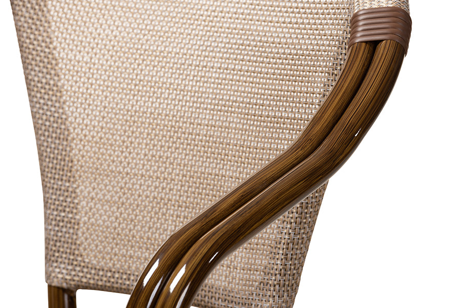 Baxton Studio Artus Classic French Indoor and Outdoor Grey Bamboo Style Stackable Bistro Dining Chair Set of 2 | Dining Chairs | Modishstore - 4