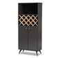 baxton studio serafino mid century modern dark grey and oak finished wood wine cabinet | Modish Furniture Store-2