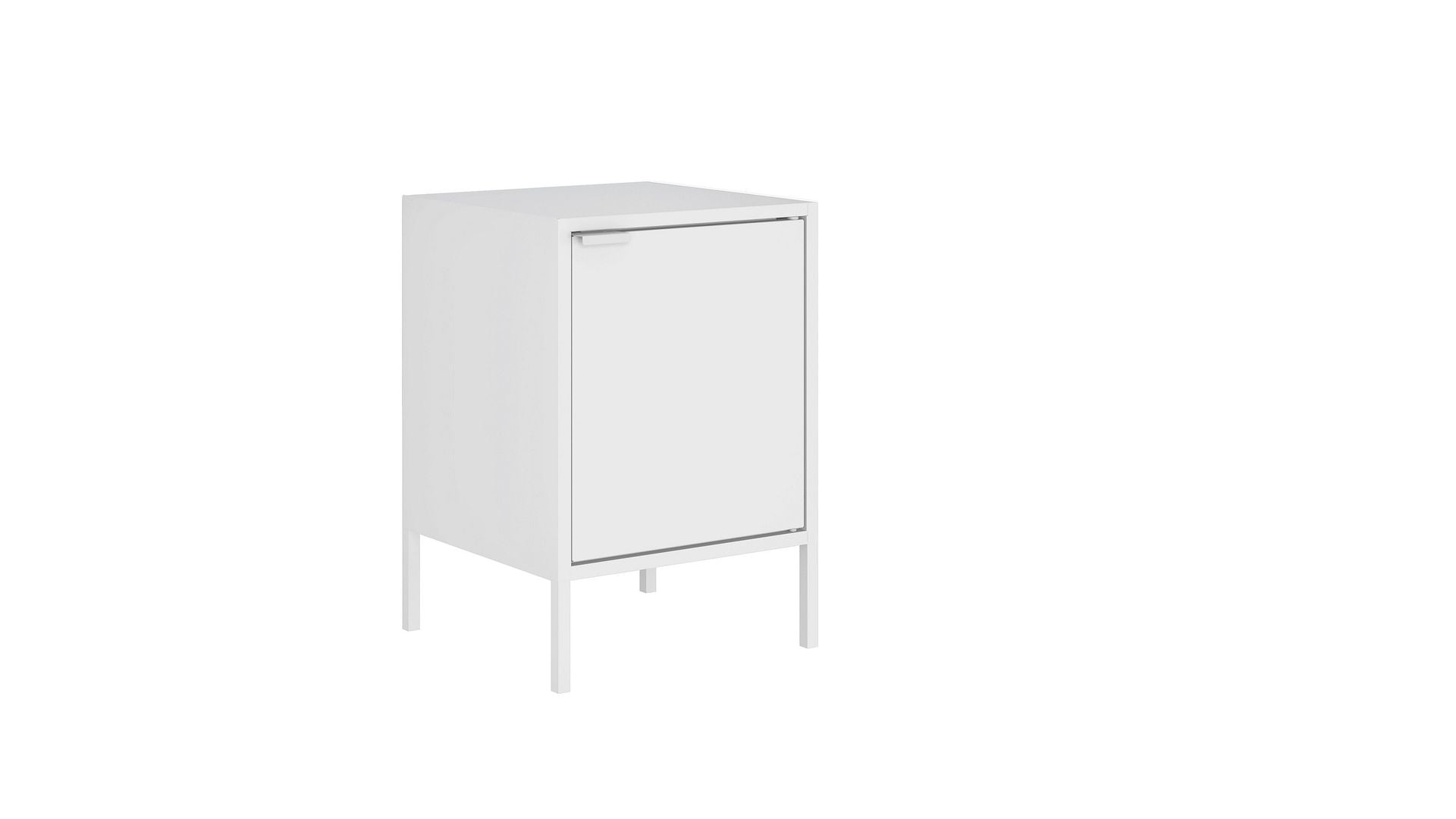 Manhattan Comfort Smart Metal Accent End Table in White | Nightstands | Modishstore