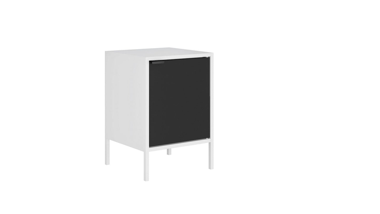 Manhattan Comfort Smart Metal Accent End Table in White | Nightstands | Modishstore-5