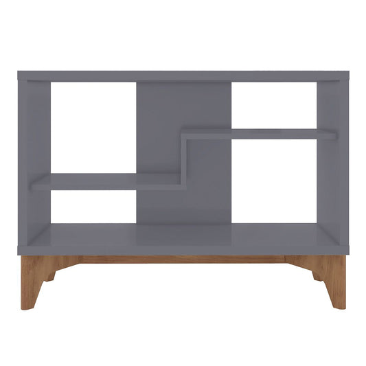Manhattan Comfort Gowanus Modern Accent Display Sideboard with 2 Shelves in Grey | Sideboards | Modishstore