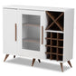 baxton studio pietro mid century modern white and brown finished wine cabinet | Modish Furniture Store-2