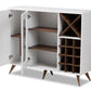 baxton studio pietro mid century modern white and brown finished wine cabinet | Modish Furniture Store-3