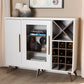 Baxton Studio Pietro Mid-Century Modern White and Brown Finished Wine Cabinet | Modishstore | Cabinets