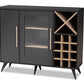 baxton studio pietro mid century modern dark grey and oak finished wine cabinet | Modish Furniture Store-2