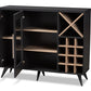 baxton studio pietro mid century modern dark grey and oak finished wine cabinet | Modish Furniture Store-3