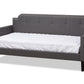 baxton studio packer modern and contemporary grey fabric upholstered twin size sofa daybed | Modish Furniture Store-2