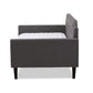 baxton studio packer modern and contemporary grey fabric upholstered twin size sofa daybed | Modish Furniture Store-3