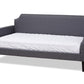 baxton studio walden modern and contemporary grey fabric upholstered twin size sofa daybed | Modish Furniture Store-2
