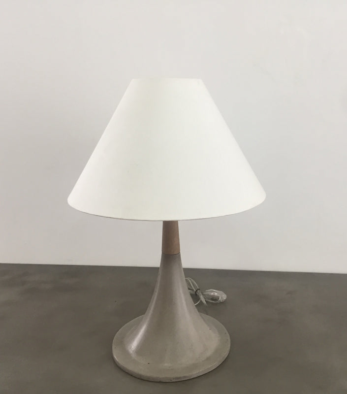 Modrest Nunez Modern Concrete & Oak Table Lamp | Modishstore | Table Lamps