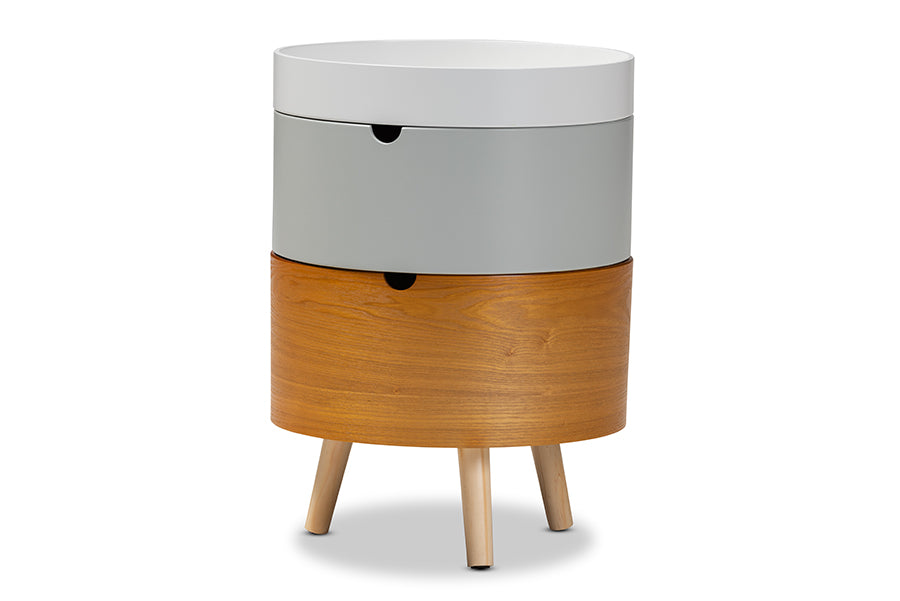 baxton studio elison mid century modern multi color 3 tier wood nightstand | Modish Furniture Store-2