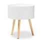 baxton studio jessen mid century modern white wood nightstand with removable top | Modish Furniture Store-2