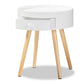 baxton studio jessen mid century modern white 1 drawer wood nightstand | Modish Furniture Store-3
