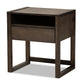 baxton studio inicio modern and contemporary charcoal brown finished 1 drawer wood nightstand | Modish Furniture Store-2