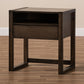 Baxton Studio Inicio Modern and Contemporary Charcoal Brown Finished 1-Drawer Wood Nightstand | Modishstore | Nightstands