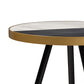 baxton studio lauro modern and contemporary round glossy marble and metal end table with two tone black and gold legs | Modish Furniture Store-3