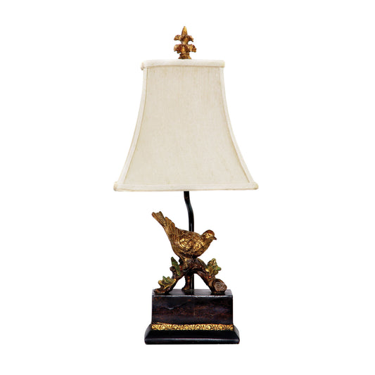Dimond Lighting Perching Robin Table Lamp in Gold Leaf and Black | Modishstore | Table Lamps