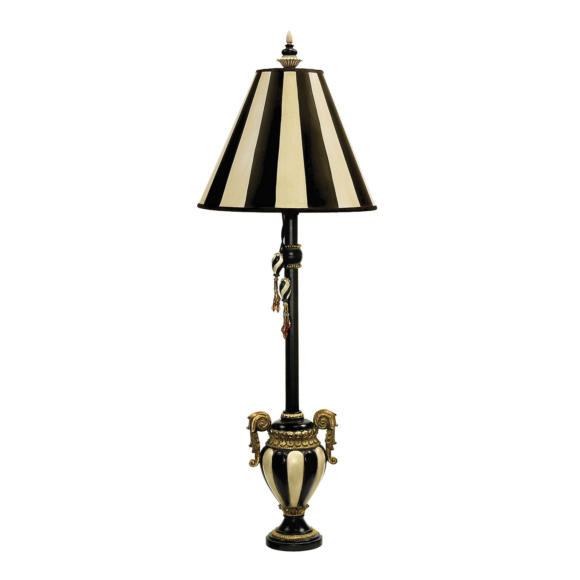 Dimond Lighting Carnival Stripe Table Lamp in Black and Antique White | Modishstore | Table Lamps