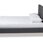 baxton studio erlend mid century modern dark grey fabric upholstered queen size platform bed | Modish Furniture Store-3