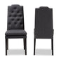 Baxton Studio Dylin Modern and Contemporary Charcoal Fabric Upholstered Button Tufted Wood Dining Chair Set of 2 | Modishstore | Dining Chairs - 3