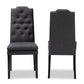 Baxton Studio Dylin Modern and Contemporary Charcoal Fabric Upholstered Button Tufted Wood Dining Chair Set of 2 | Modishstore | Dining Chairs - 3