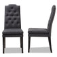 Baxton Studio Dylin Modern and Contemporary Charcoal Fabric Upholstered Button Tufted Wood Dining Chair Set of 2 | Modishstore | Dining Chairs - 2