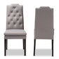 Baxton Studio Dylin Modern and ContemporaryGray Fabric Upholstered Button Tufted Wood Dining Chair Set of 2 | Dining Chairs | Modishstore - 6