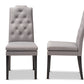 Baxton Studio Dylin Modern and ContemporaryGray Fabric Upholstered Button Tufted Wood Dining Chair Set of 2 | Dining Chairs | Modishstore - 5