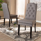 Baxton Studio Dylin Modern and ContemporaryGray Fabric Upholstered Button Tufted Wood Dining Chair Set of 2 | Dining Chairs | Modishstore - 2