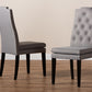 Baxton Studio Dylin Modern and ContemporaryGray Fabric Upholstered Button Tufted Wood Dining Chair Set of 2 | Dining Chairs | Modishstore - 3