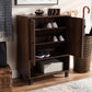 Baxton Studio Rossin Modern and Contemporary Walnut Brown Finished 2-Door Wood Entryway Shoe Storage Cabinet | Modishstore | Cabinets