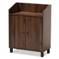 baxton studio rossin modern and contemporary walnut brown finished 2 door wood entryway shoe storage cabinet with open shelf | Modish Furniture Store-2
