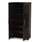baxton studio marine modern and contemporary wenge dark brown finished 2 door wood entryway shoe storage cabinet | Modish Furniture Store-3