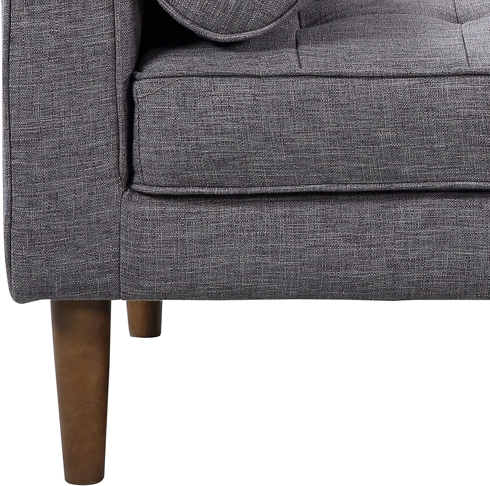Element Left-Side Chaise Sectional in Dark Gray Linen and Walnut Legs By Armen Living | Sectional | Modishstore - 4
