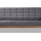 baxton studio larsen mid century modern gray fabric upholstered walnut wood sofa | Modish Furniture Store-3